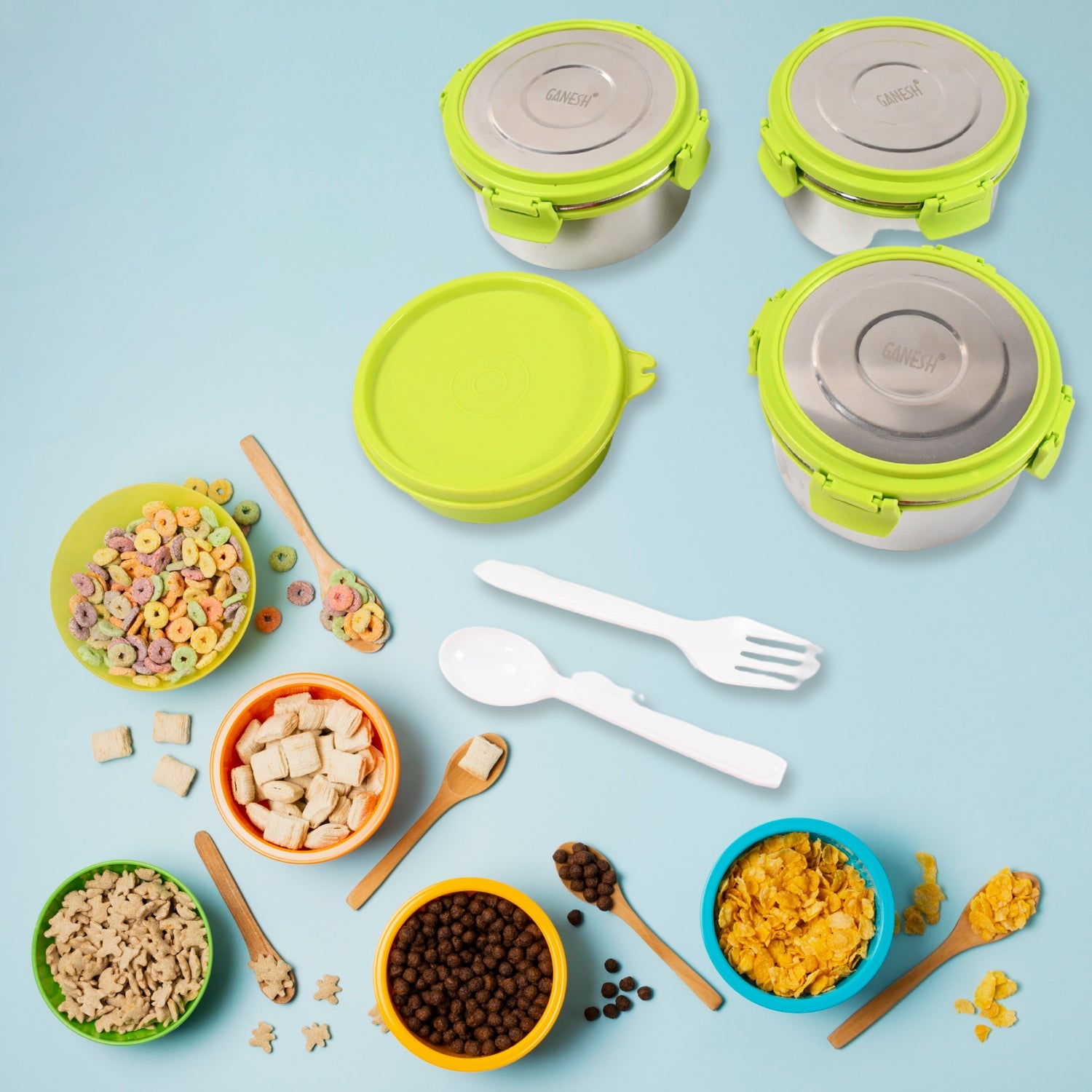 8148 Stainless Steel Tiffin Lunch Box Container / Dabba with 4 Side Clip Lock Lid for Office & School Use/ Food Grade / Air Tight / Easy to Carry / Leak Proof 8148 Stainless Steel Tiffin Lunch Box Container / Dabba with 4 Side Clip Lock Lid for Office & School Use/ Food Grade / Air Tight / Easy to Carry / Leak Proof